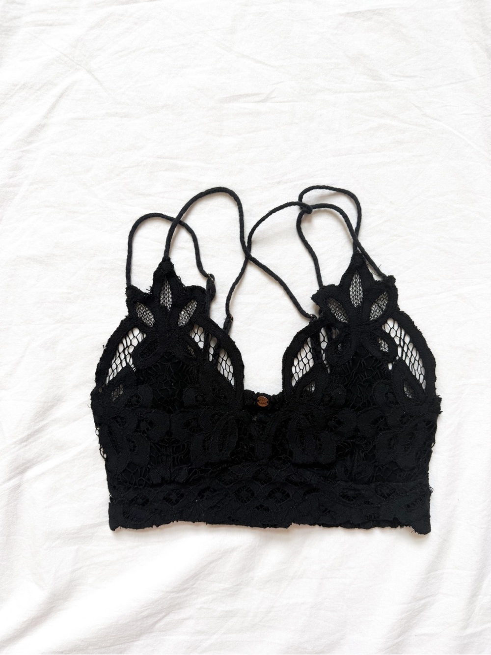 Free People Black Lace Bandeau Bralette